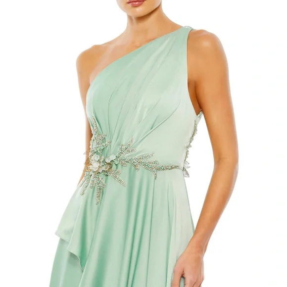 Mac Duggal Embellished One Shoulder High-Low Gown